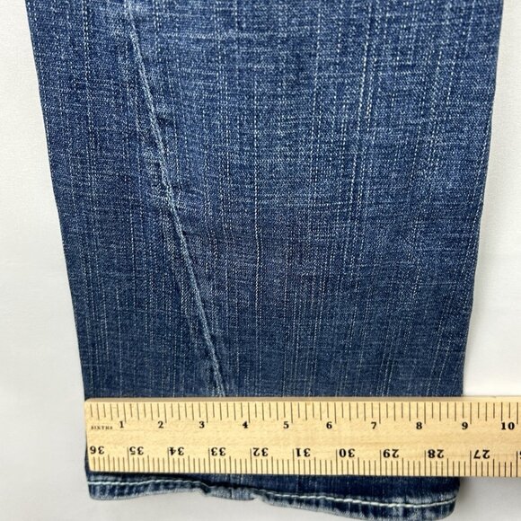 Vintage True Religion Rainbow Joey Jeans Womens 28 Low Rise Flare USA Distressed - Picture 7 of 16